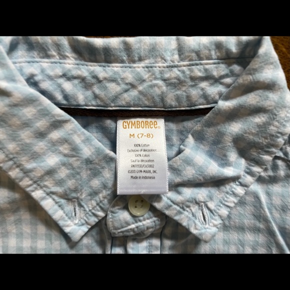 Gymboree matching blue gingham Sz 4 girls, sz 7-8 boys - Picture 3 of 5